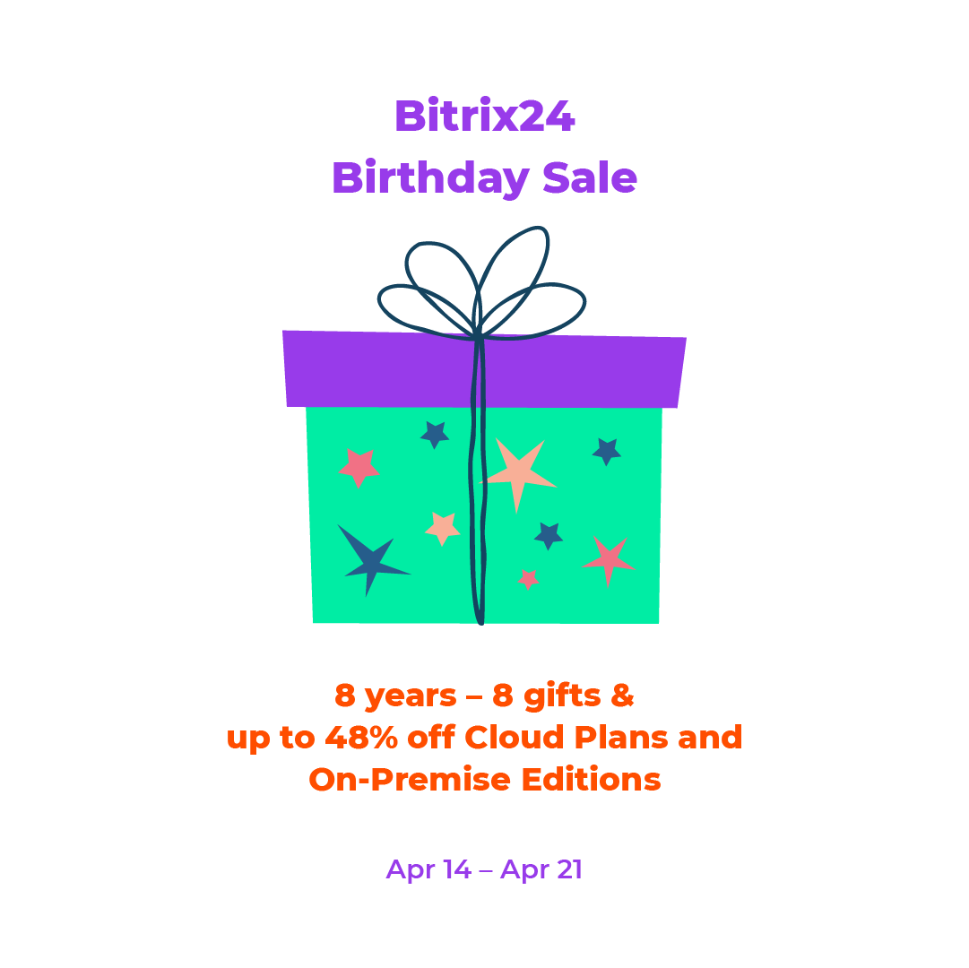 Bitrix24 8-year birthday sale