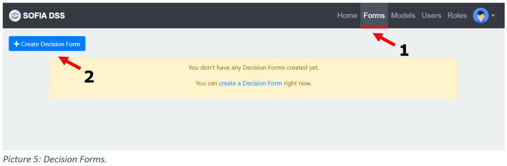 SOFIA DSS decision form creation tutorial step A tutorial step for SOFIA DSS decision form creation