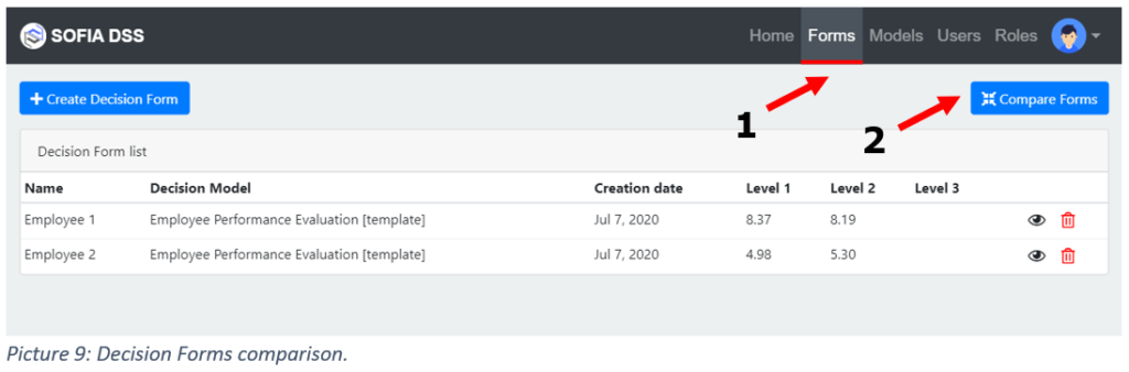 9. forms comparison A tutorial about using SOFIA DSS decision forms