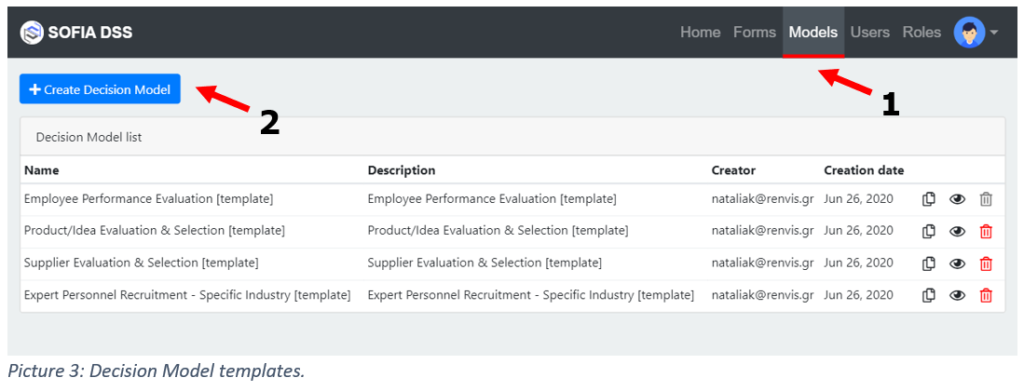 3. model templates A tutorial step for SOFIA DSS about decision model template creation